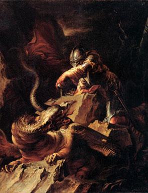 Salvator Rosa Jason Charming the Dragon